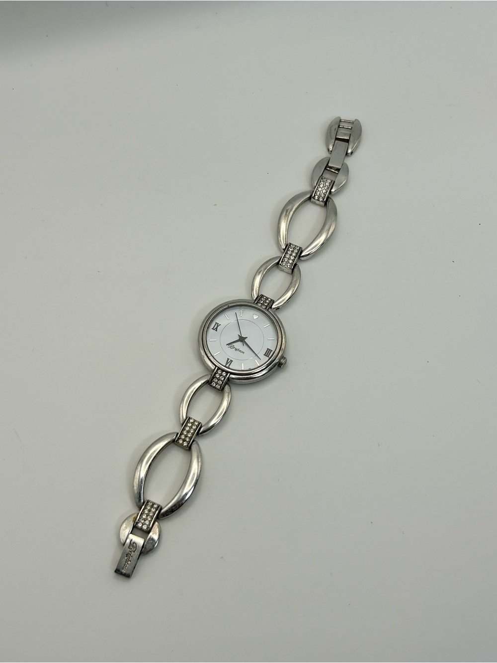 Brighton Meridian Swing Watch Silver Plated Clear Crystals 8" Needs New Battery - Picture 7 of 12